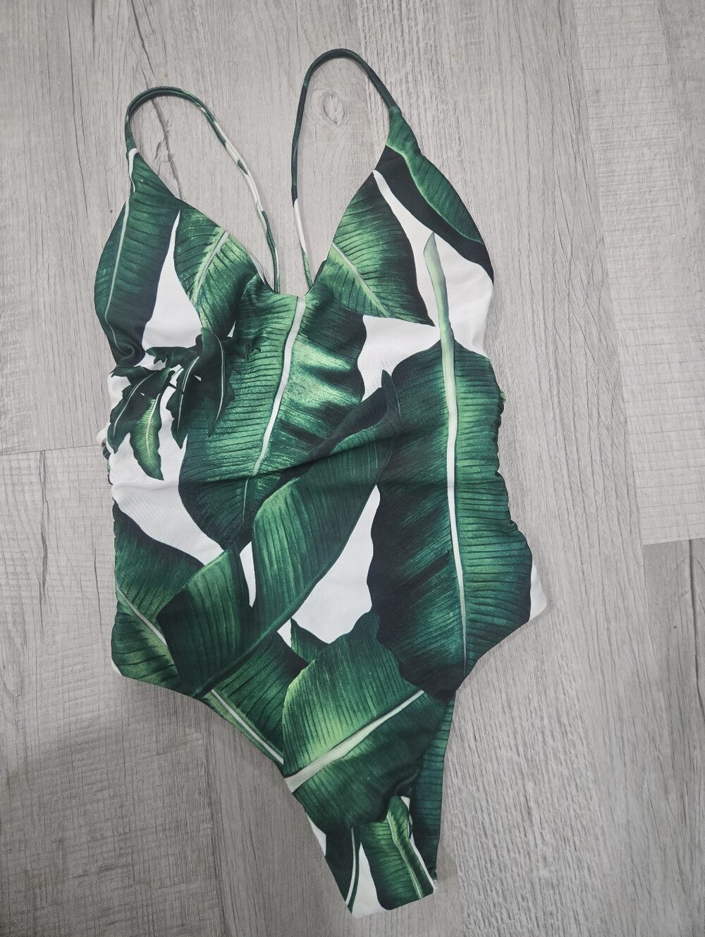 Tropical Green Leaf One-Piece Swimsuit